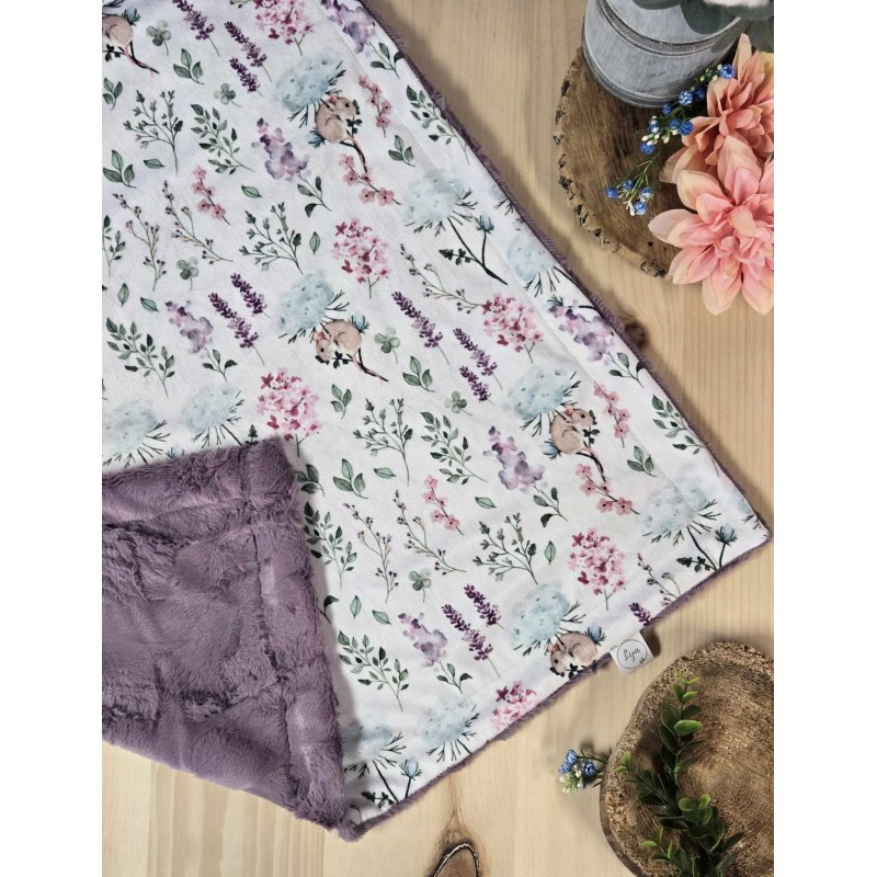 Country mouse - Made to order - Blanket - Plain fur to be chosen upon reception of the printed fabric